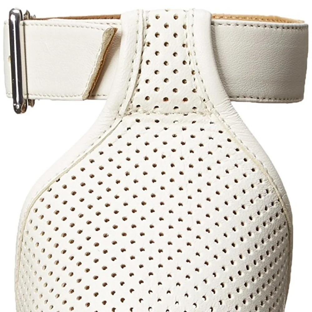MARC JACOBS New Pump Designer Wedge Perforated Leather Ankle Strap Espadrille